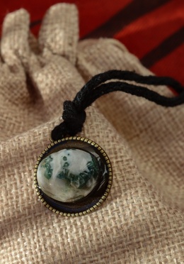 wisiorek z agatem mszystym